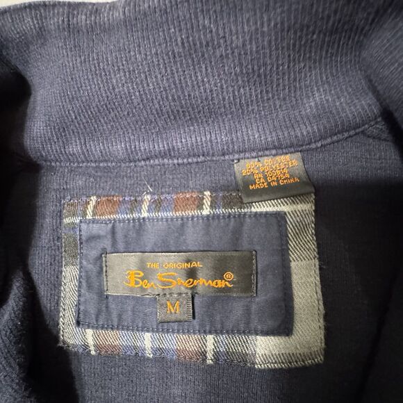 Ben Sherman Mens Full Zip Navy Blue Heather Sweater Jacket Size Medium Casual - Picture 5 of 11